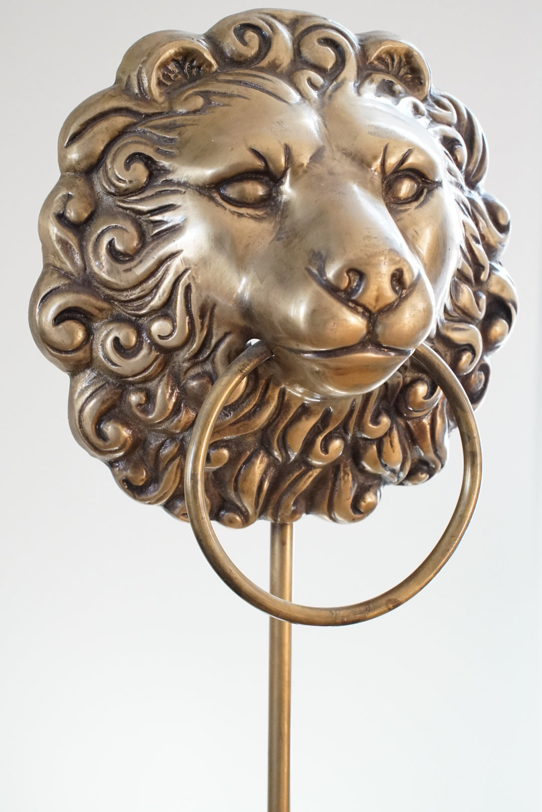 Vintage Brass Lion Head Stand