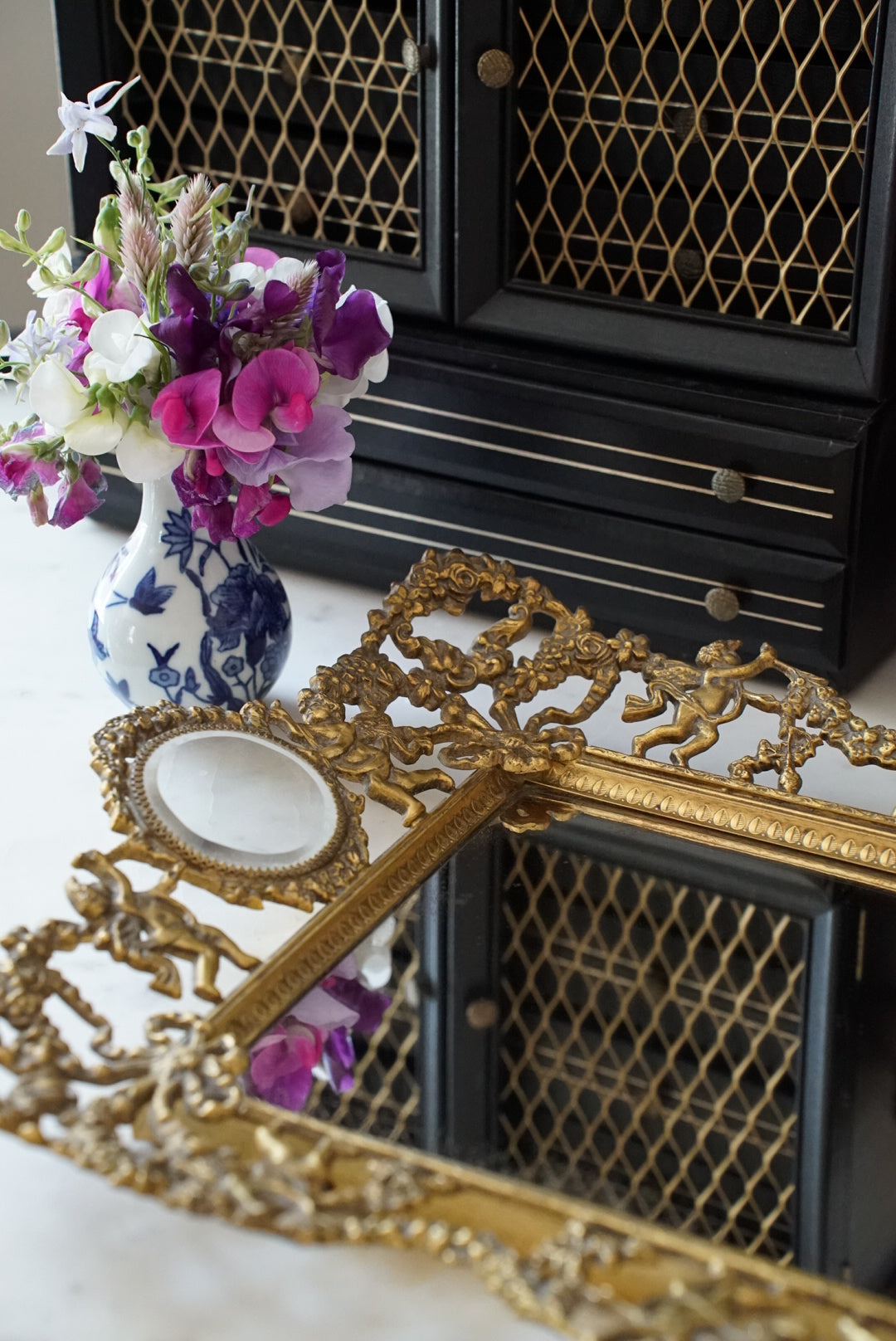 Antique French Brass Vanity Tray