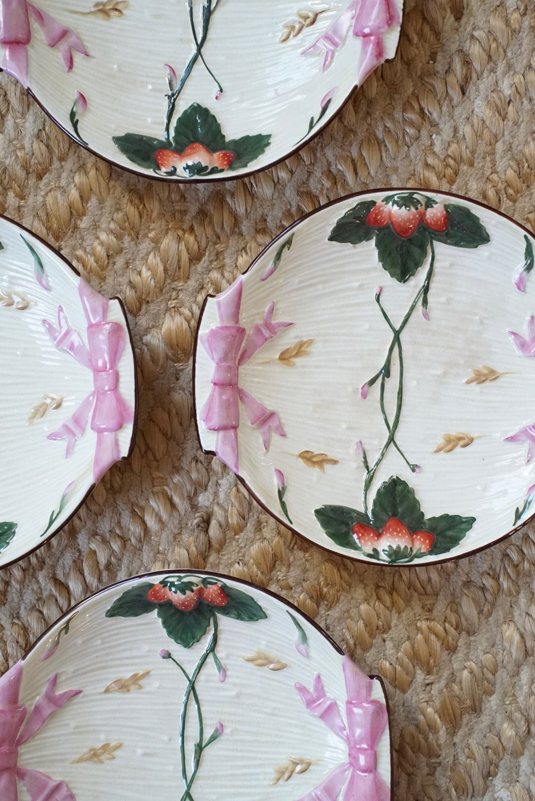 Pair of — Antique Wedgwood Majolica Strawberry Plates