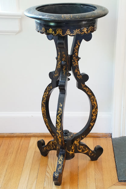 Antique Gilt Wood Jardiniere Stand with Insert