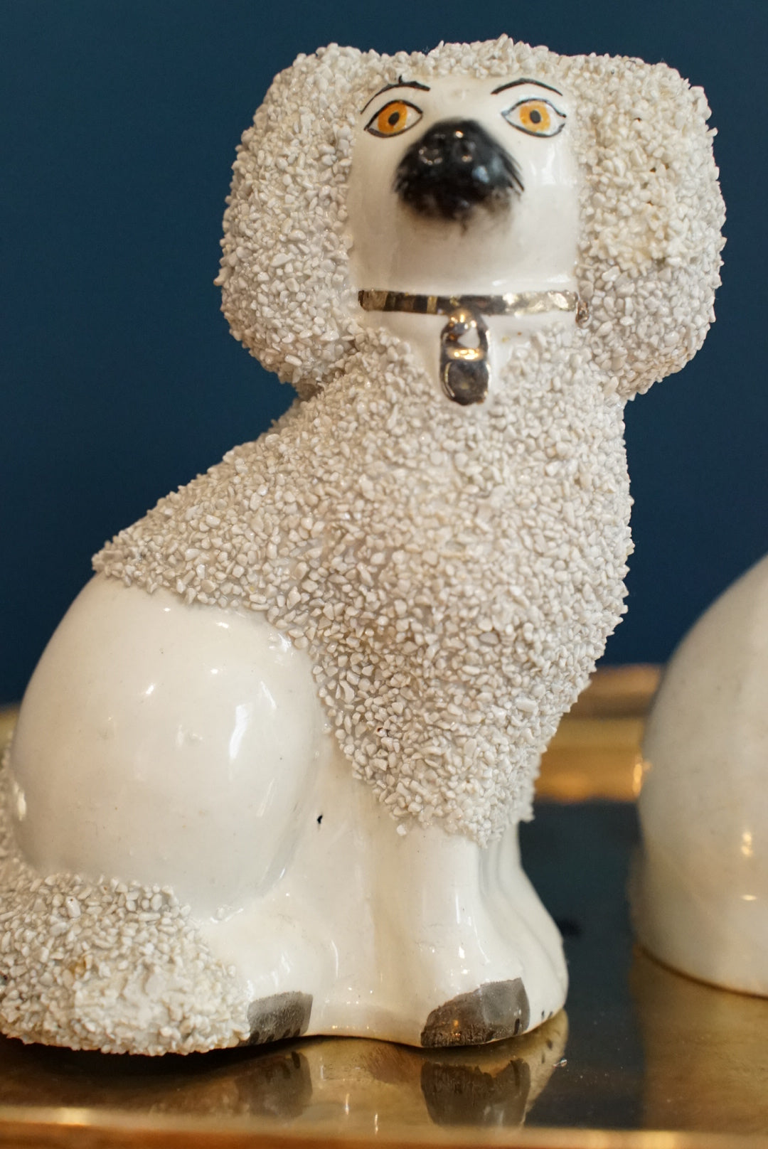 Pair of — Antique Staffordshire Confetti Poodles