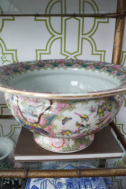 XL Vintage Rose Canton Centerpiece Bowl