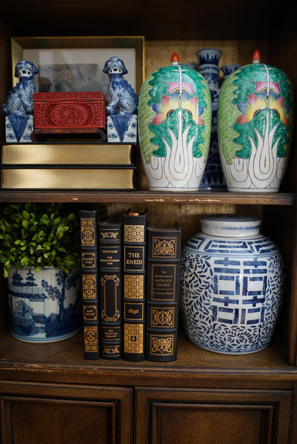 Pair of — Famille Verte Bok Choy Melon Jars