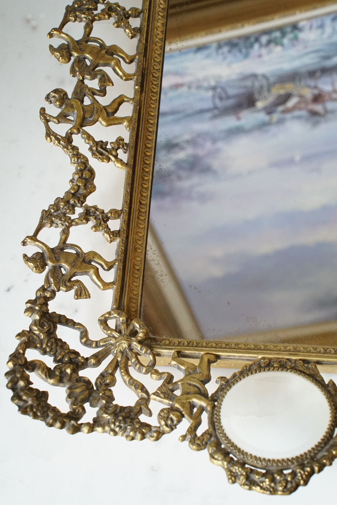 Antique French Brass Vanity Tray