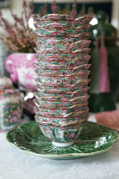 Vintage Petite Rose Medallion Lotus Bowl