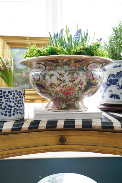 XL Vintage Rose Canton Centerpiece Bowl