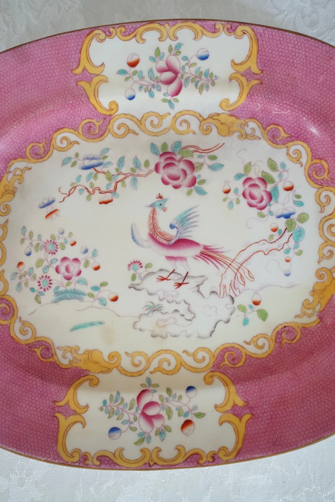 Minton Cockatrice Pink Platter