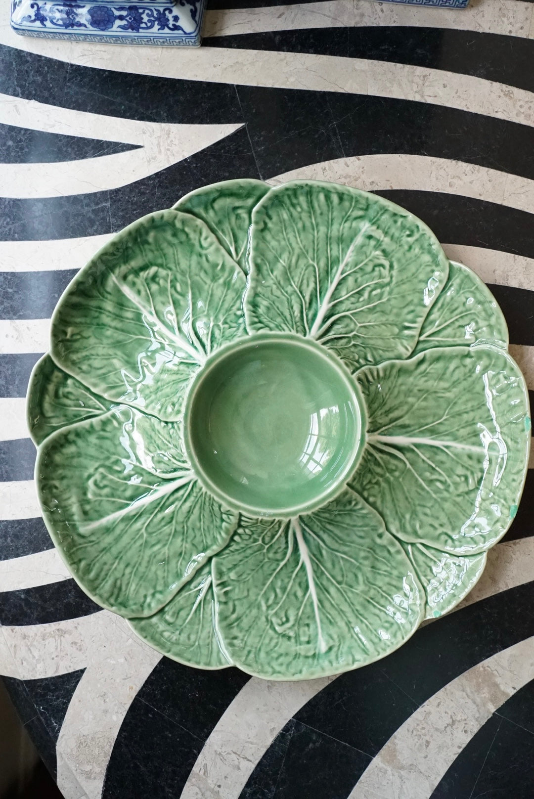 Vintage Bordallo Chip and Dip Platter