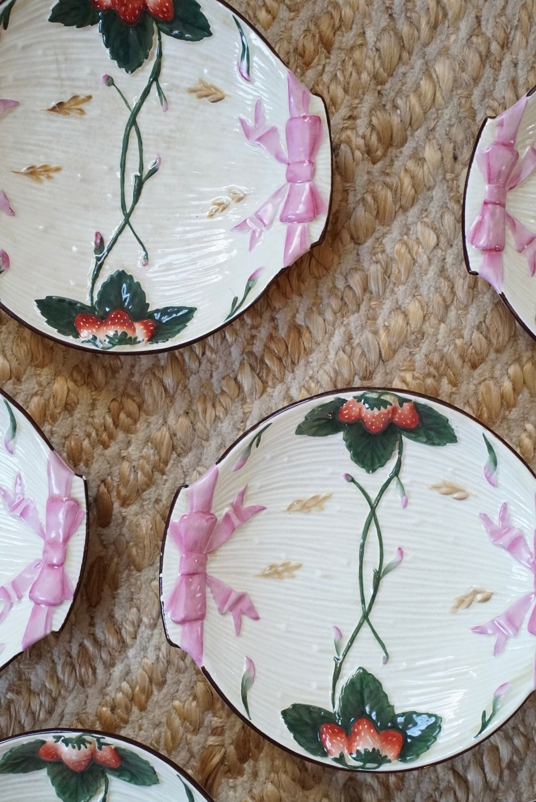 Pair of — Antique Wedgwood Majolica Strawberry Plates