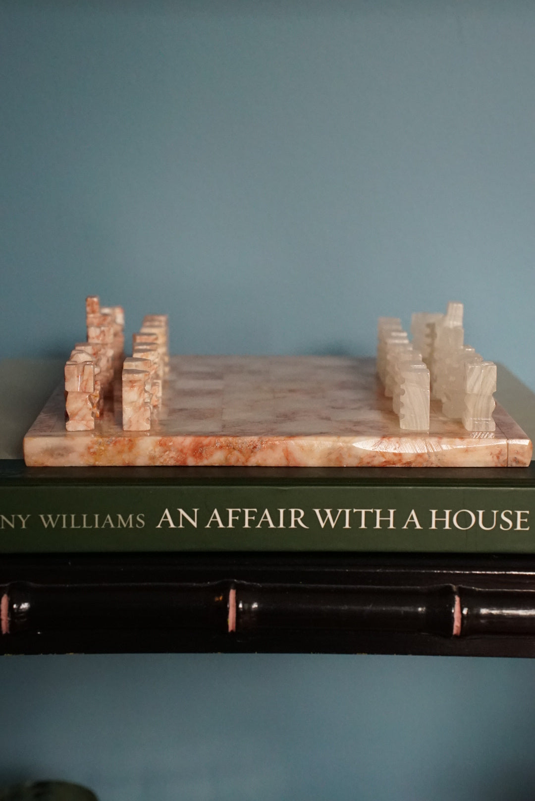 Pink and White Onyx Chess Set