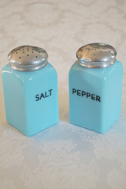 Vintage McKee Chalaine Blue Salt and Pepper Shakers