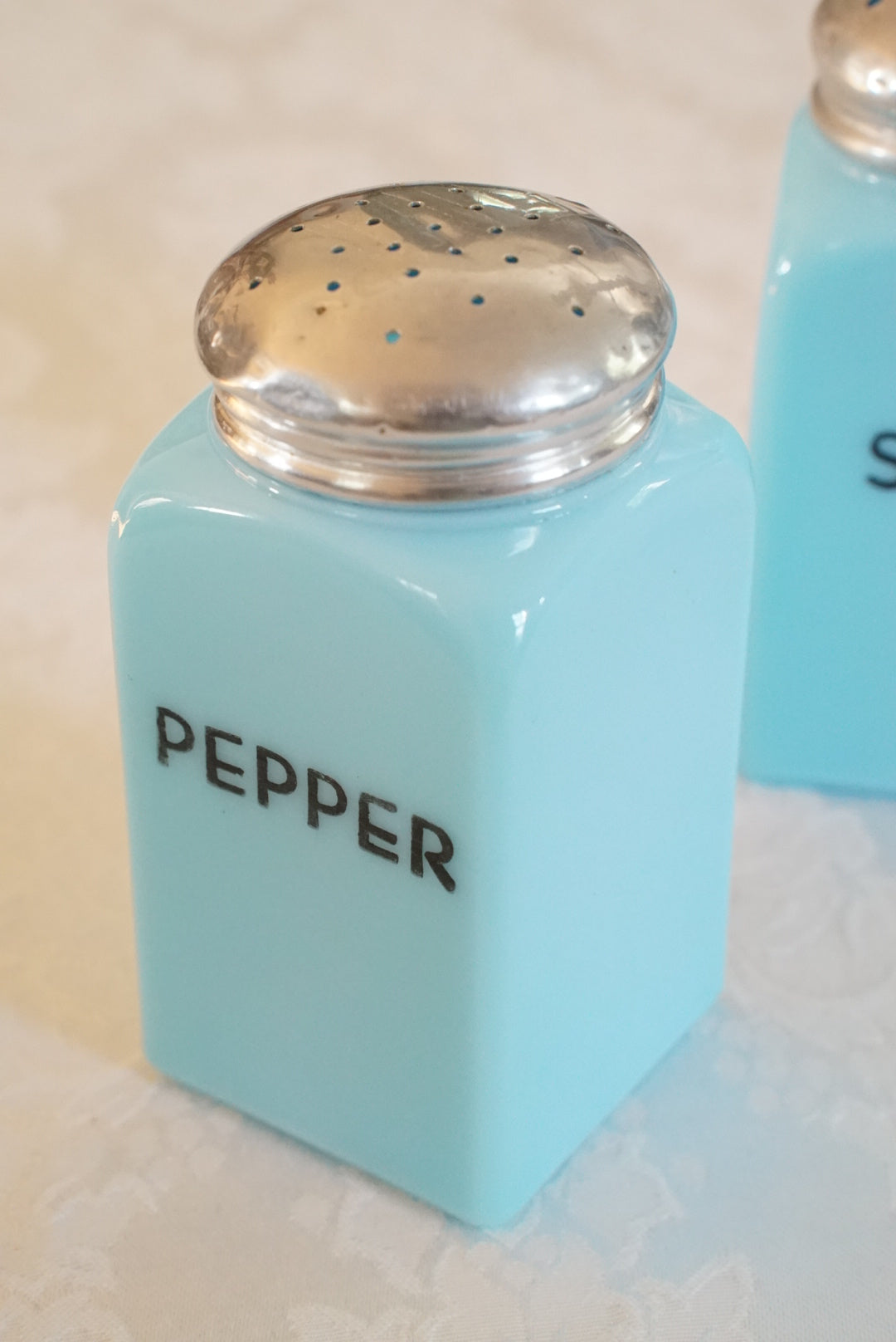 Vintage McKee Chalaine Blue Salt and Pepper Shakers
