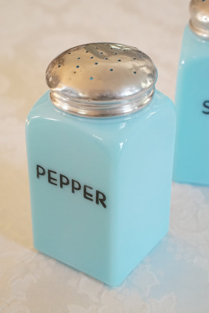 Vintage McKee Chalaine Blue Salt and Pepper Shakers
