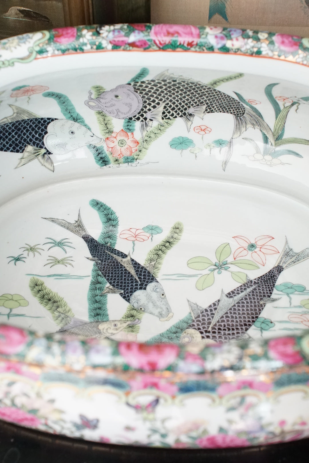 Vintage XL Rose Canton Footbath