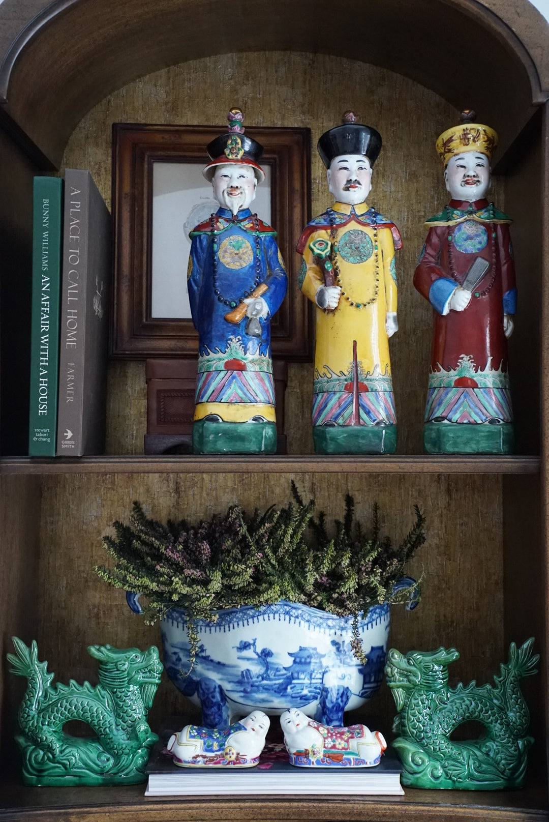 Antique Blue Canton Claw-footed Cachepot