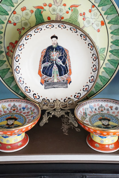 A Pair of — Vintage Ancestor Dowager Empress High Footed Offering Bowls