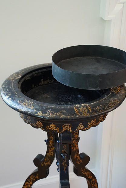 Antique Gilt Wood Jardiniere Stand with Insert