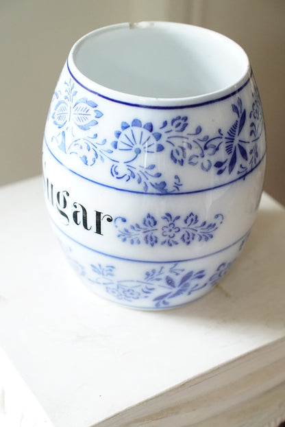 Antique Blue Onion Sugar Canister