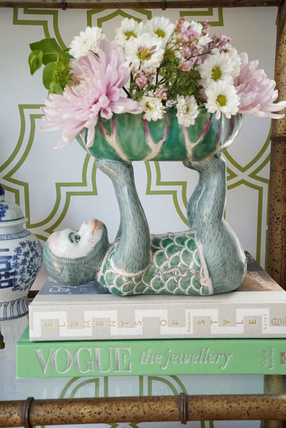 Chinoiserie Green Monkey Bowl in Dragon Vest