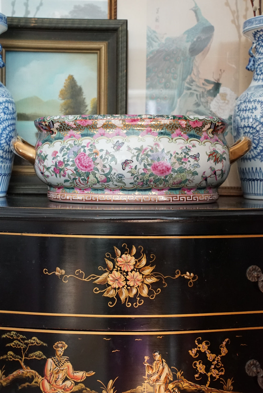 Vintage XL Rose Canton Footbath