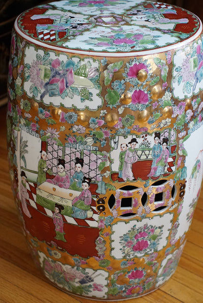 Vintage Rose Medallion Garden Stool