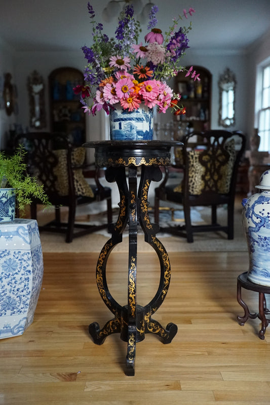 Antique Gilt Wood Jardiniere Stand with Insert
