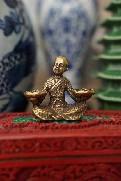 Brass Meditating Monk