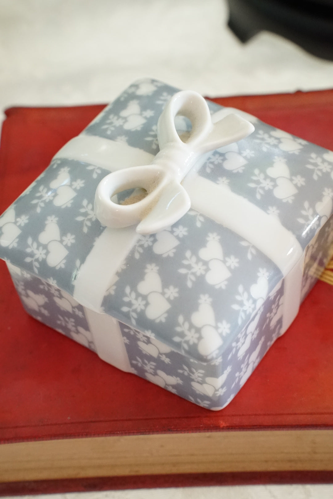 Vintage Porcelain Box with Bow