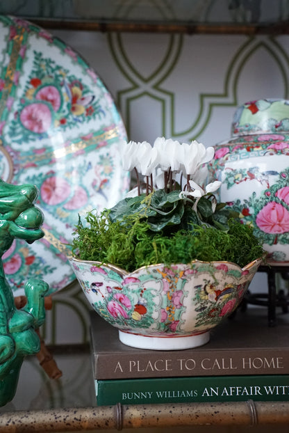 Vintage Rose Canton Lotus Bowl