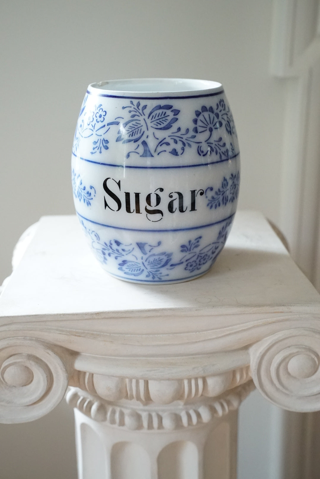 Antique Blue Onion Sugar Canister