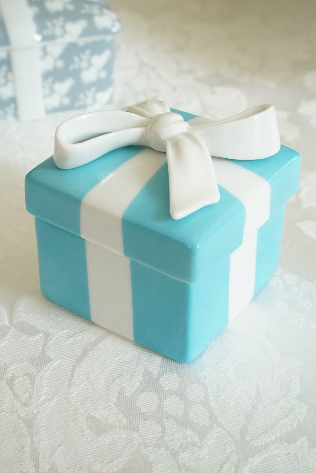 Vintage Tiffany Porcelain Box with Bow