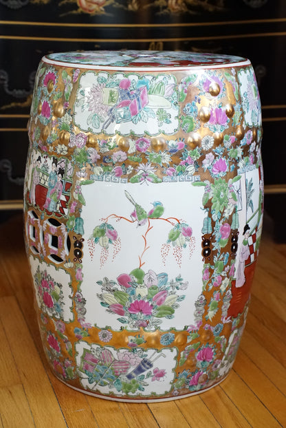 Vintage Rose Medallion Garden Stool