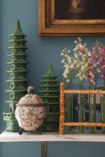 Vintage Brass Mounted Chinoiserie Jar by Hua Rong Tang
