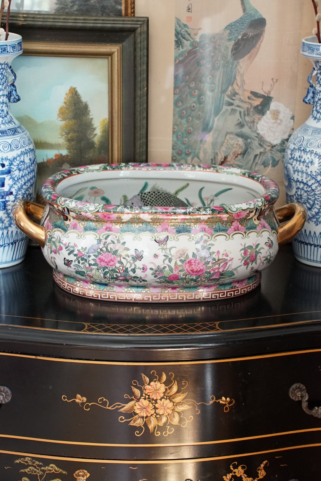 Vintage XL Rose Canton Footbath