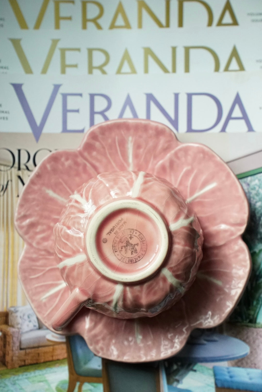 Bordallo Pinheiro Cabbage Pink Demitasse Cup and Saucer – House of