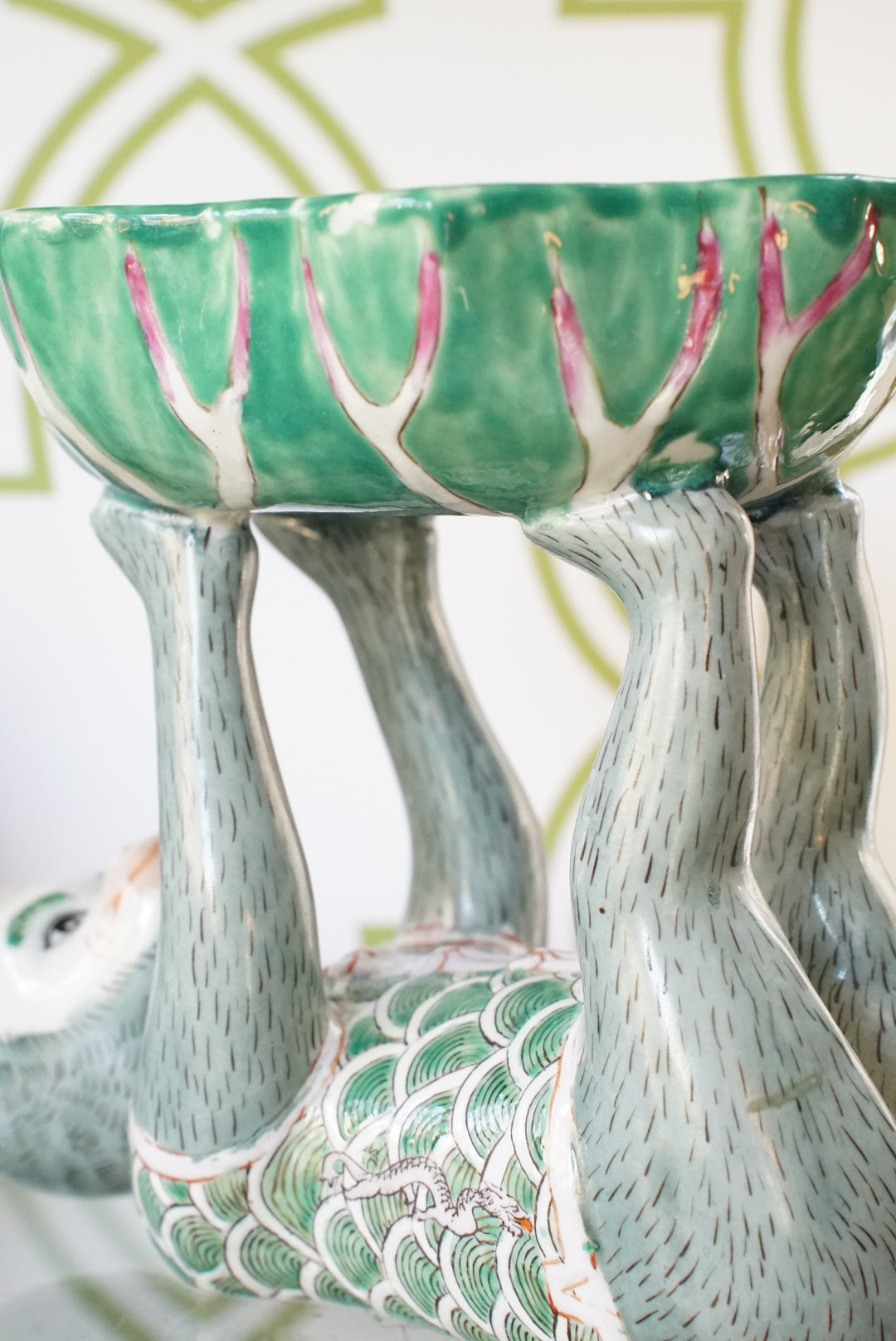 Chinoiserie Green Monkey Bowl in Dragon Vest