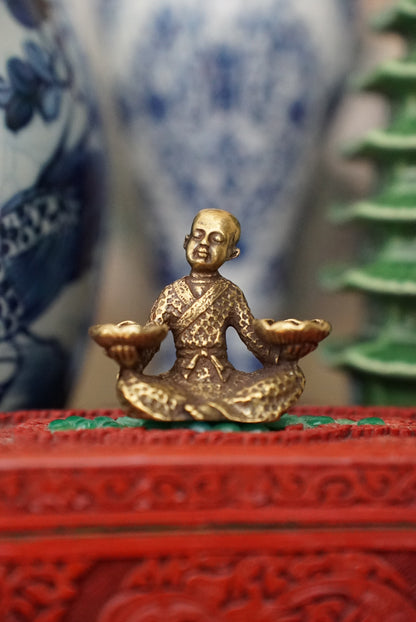 Brass Meditating Monk