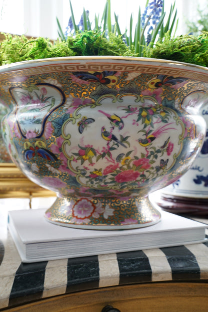 XL Vintage Rose Canton Centerpiece Bowl