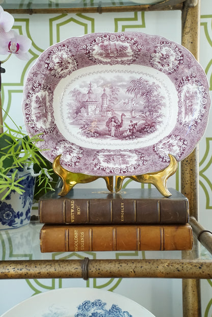 Antique Small Ridgway Purple/Mulberry Oriental Platter