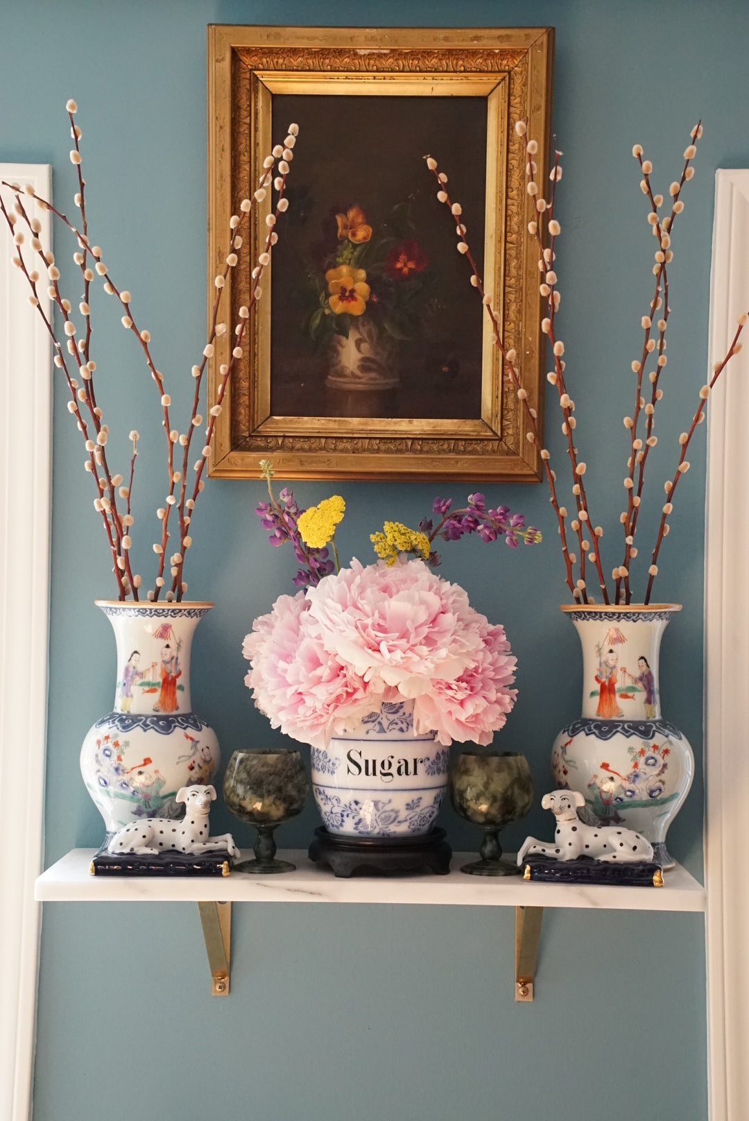 Antique Blue Onion Sugar Canister