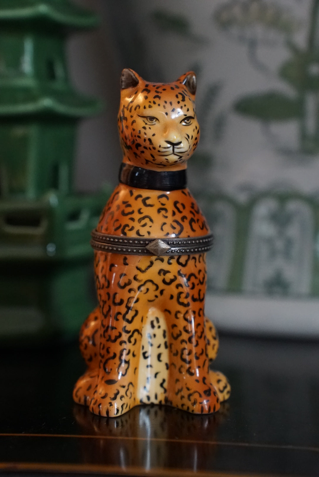 Vintage Cheetah Trinket Box with Candle