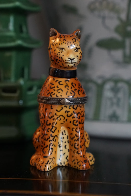 Vintage Cheetah Trinket Box with Candle