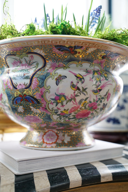 XL Vintage Rose Canton Centerpiece Bowl