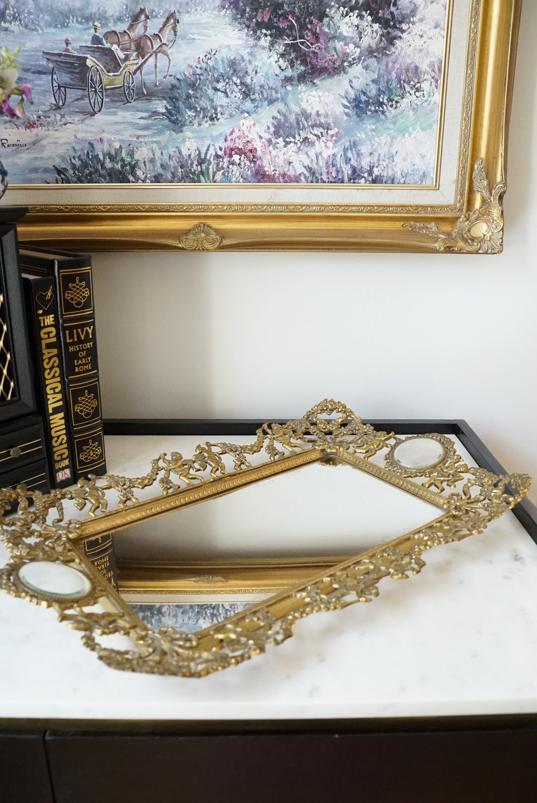 Antique French Brass Vanity Tray