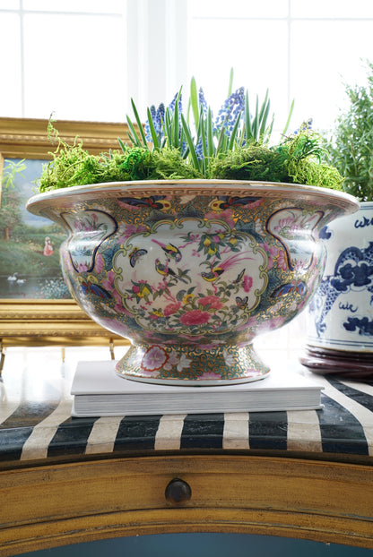 XL Vintage Rose Canton Centerpiece Bowl