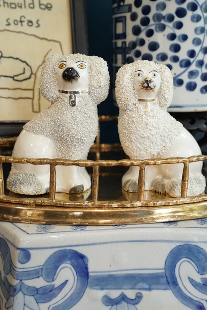 Pair of — Antique Staffordshire Confetti Poodles
