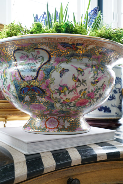 XL Vintage Rose Canton Centerpiece Bowl