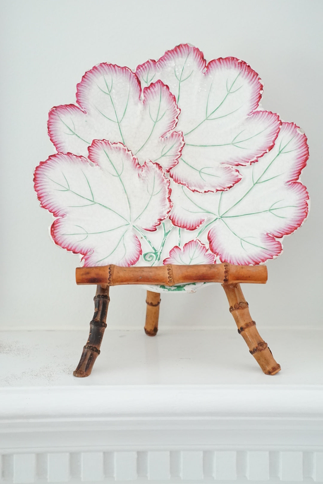 Antique Majolica Leaf Plate