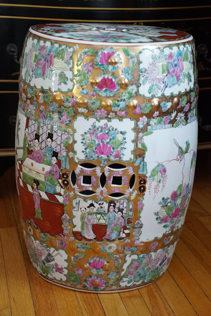 Vintage Rose Medallion Garden Stool