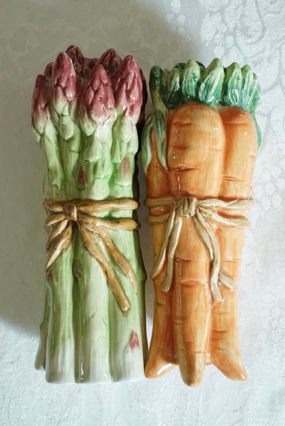 Vintage Fitz and Floyd Asparagus and Carrot Salt and Pepper Shakers